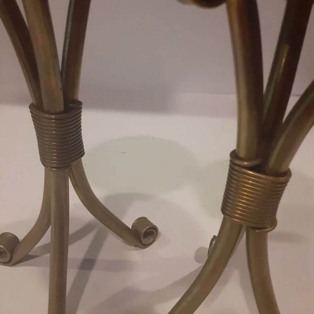 Vintage Scroll Feet Brass Candle Holders X2 Versatile decor